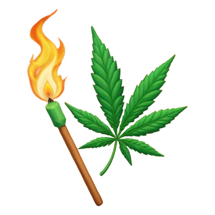 Marijuana leaf running away from lit match stick sticker