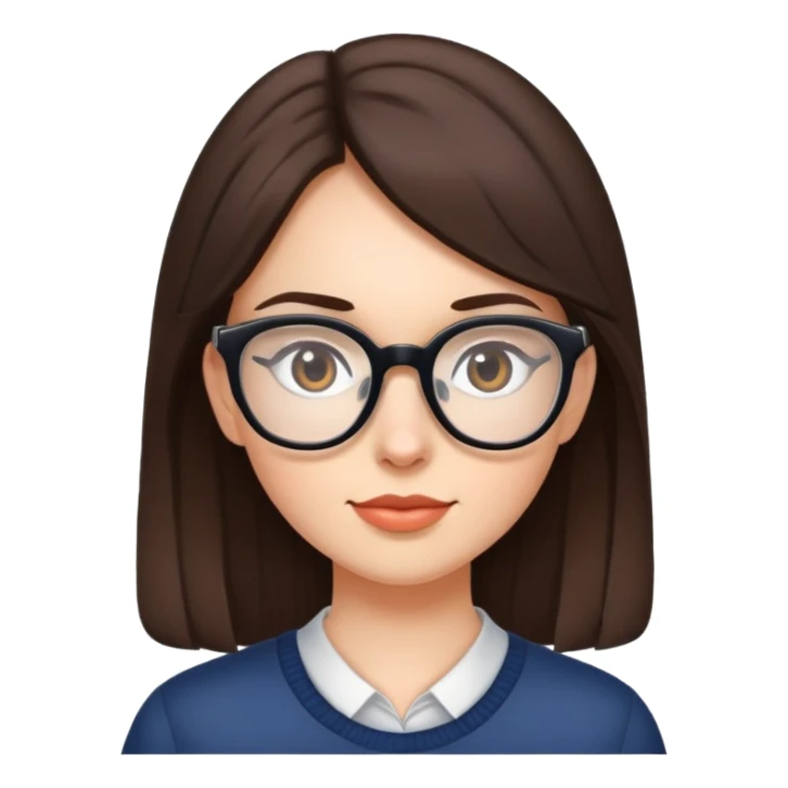 Brunette girl wearing glasses sticker
