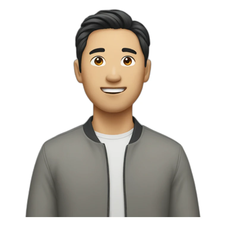 asian male with flow haircut sticker