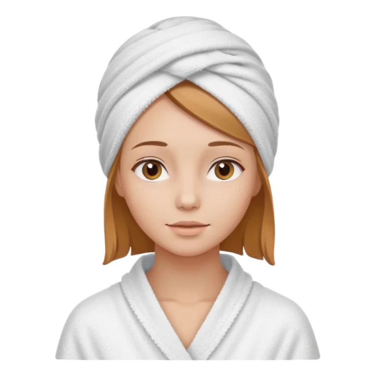 A gril that her head covered with towel and skincare sticker