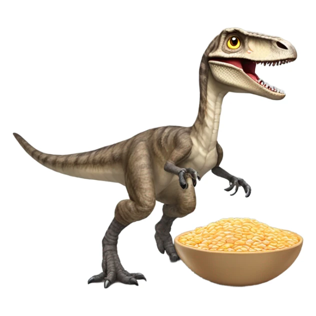 velociraptor haciendo skydiving tomandose un bol de cereales sticker