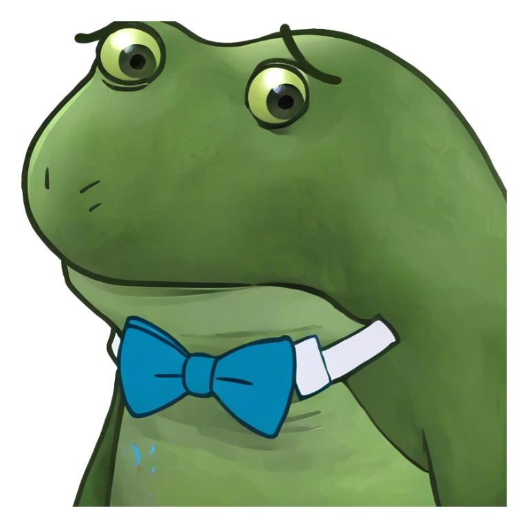 Bufo sad with a single tear falling his eyes  sticker