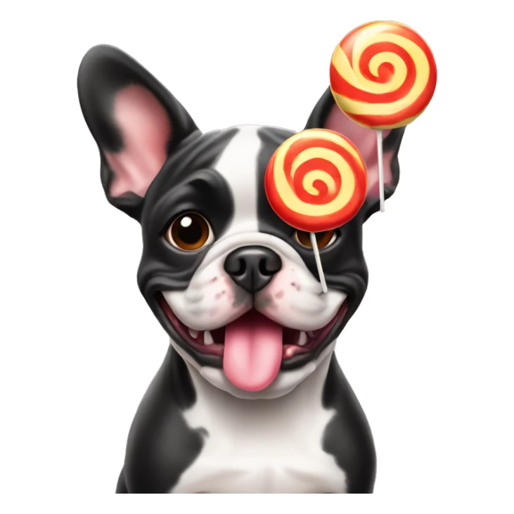 French bull dog with lollipop  sticker