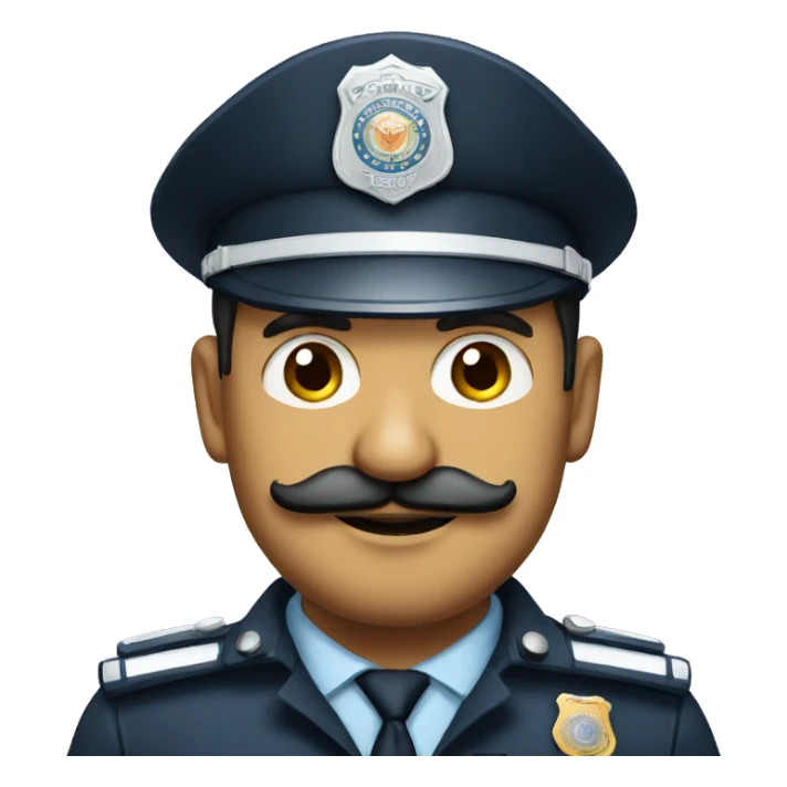 indian police man with moustache  sticker