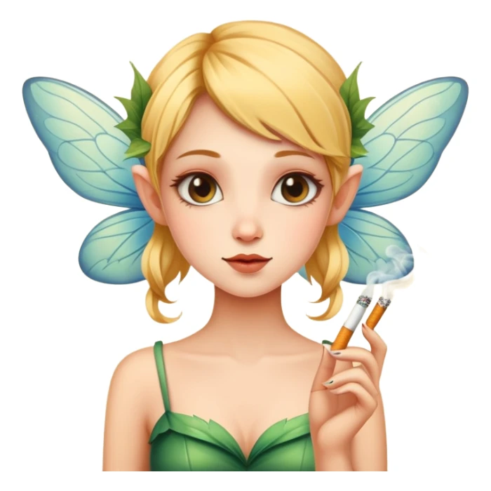 A fairy with cigarettes sticker