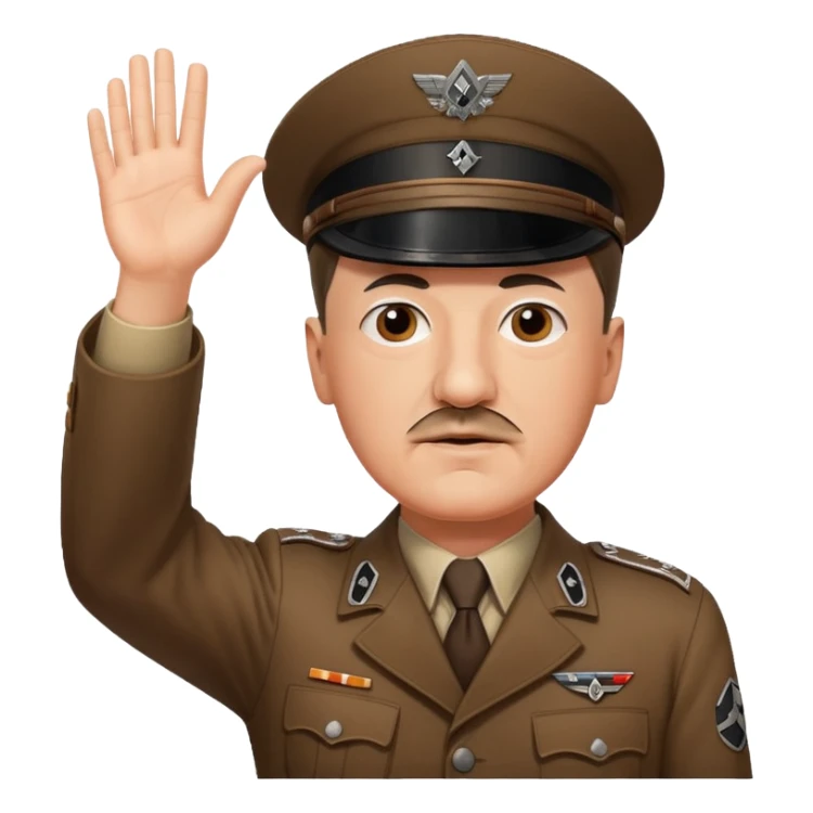 Hitler raising one hand straight up like a salute sticker