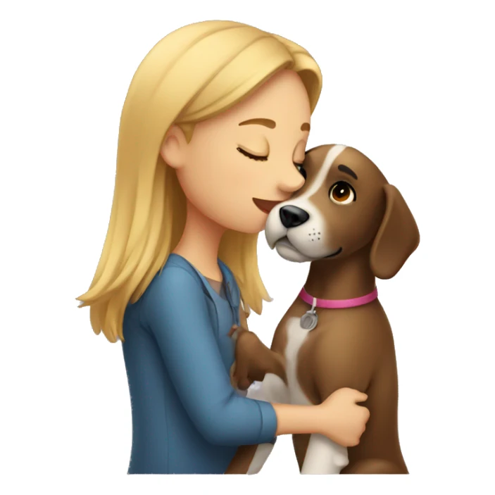 A girl kissing a dog sticker