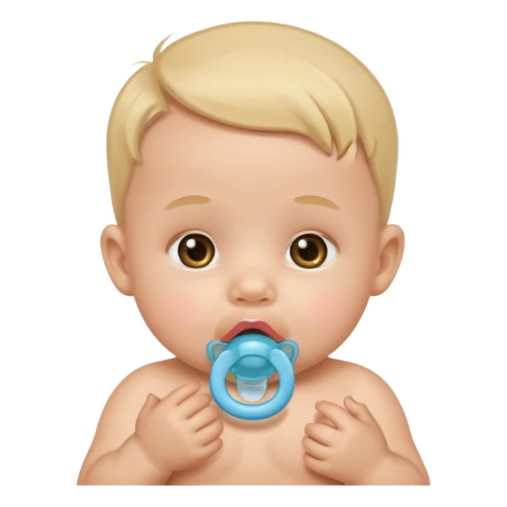 cute baby with pacifier in mouth sticker