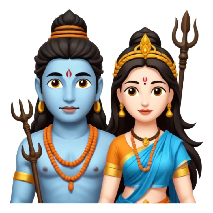 Sitting lord shiva and parvathi sticker