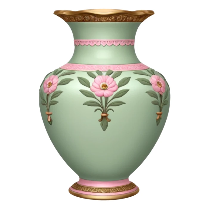 A vintage vase in sage and pink color sticker