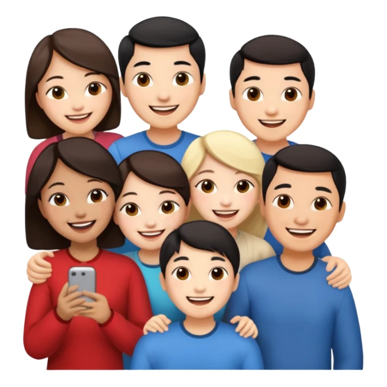 a bunch of chinese friends  sticker