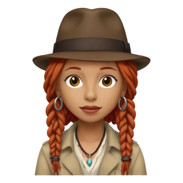 female red haired Musician with dreadlocks and fedora sticker
