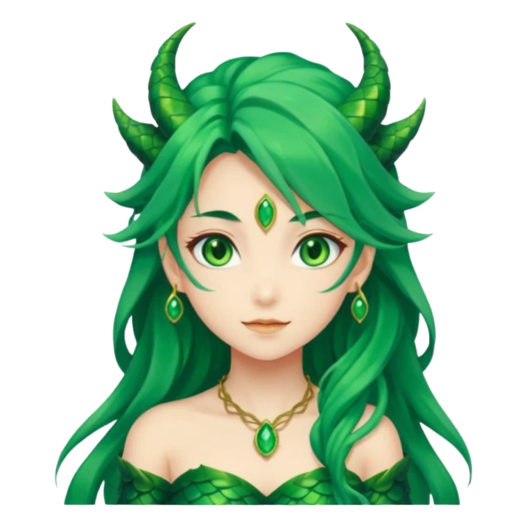 Anime Green DragonGirl She/Her sticker