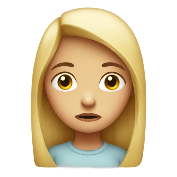 Sad and very worried girl’s face sticker