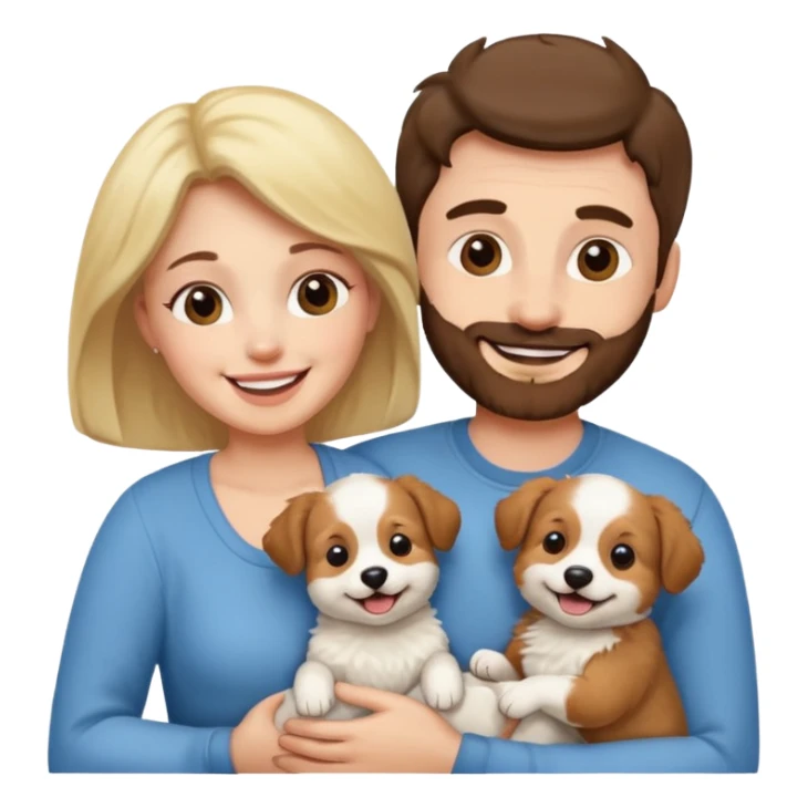 Maman papa avec son bébé chien sticker