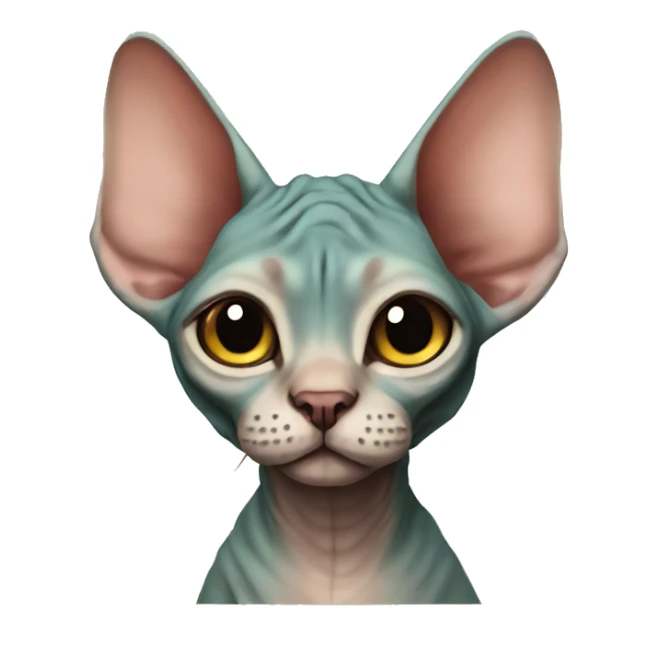 Sphynx-cat in costume of dinosaur sticker