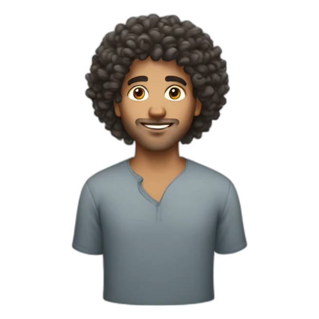 Moroccan guy with large curly hair sticker