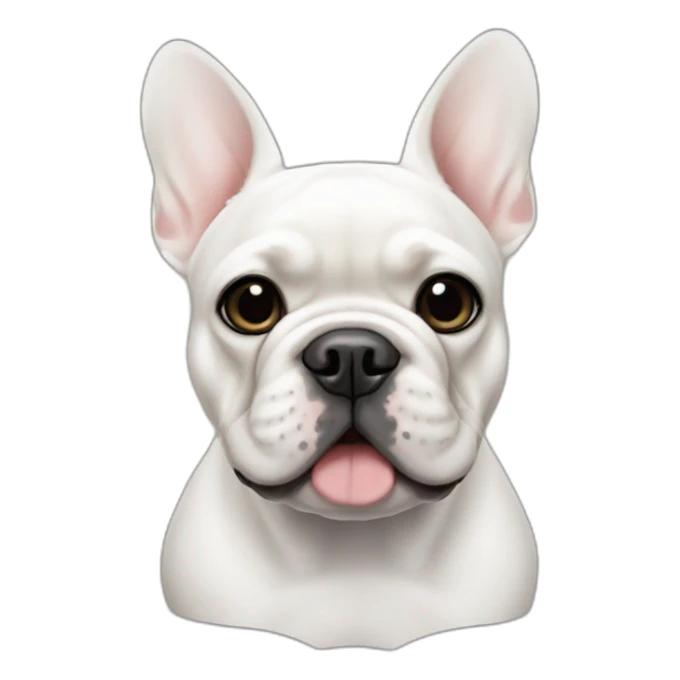 White French bulldog with black on the right side, black eyes sticker