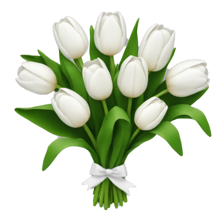 White bouquet of tulips sticker