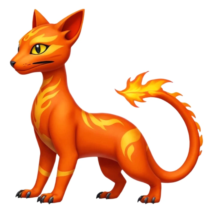 Salandit-Litten-Bastet-Fakémon-hybrid-creature (full body)  sticker