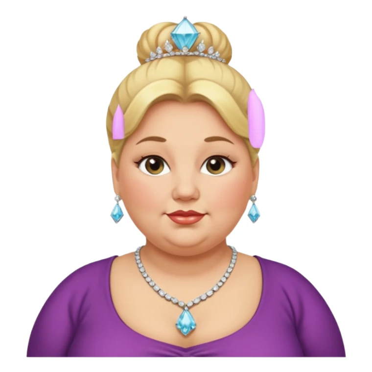 very obese rich blonde bun haired woman sticker