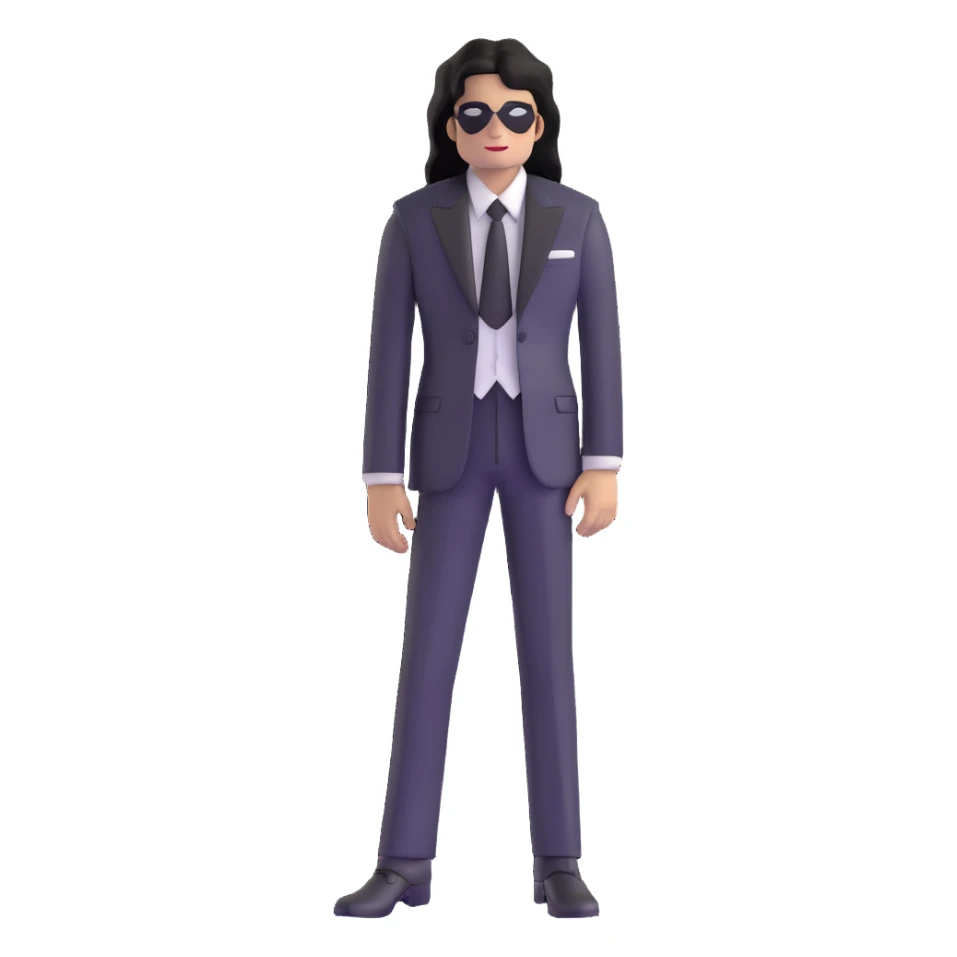 Michael Jackson with long hair in black suit sticker