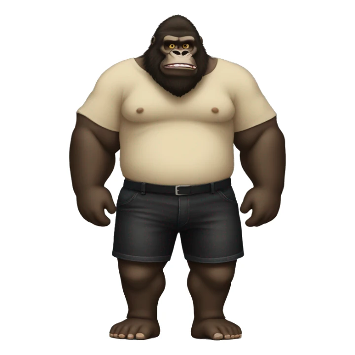 king kong black shorts and a bumbag around his shoulder sticker