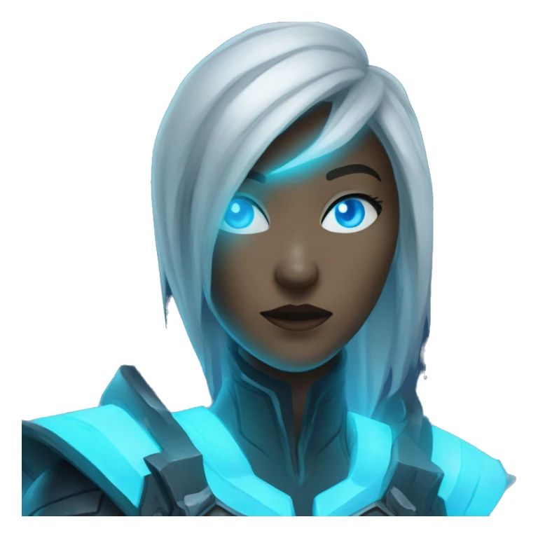 Apex LegendsWraith Phase: An emoji showing Wraith's face with her eyes glowing blue and a phase shift effect around her. sticker