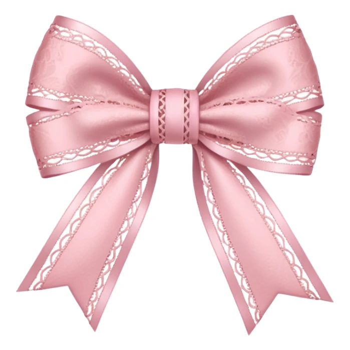 a baby pink lace ribbon bow sticker