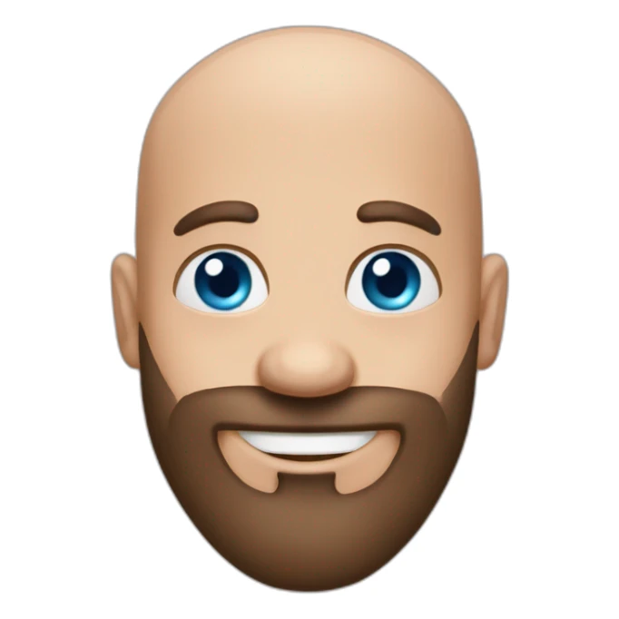 Bald blue eyes hamdsome happy with Just beard sticker
