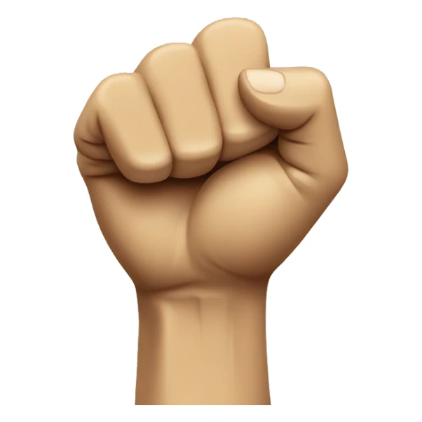 Raised fist with arm included as an expression of frustration in colour  sticker