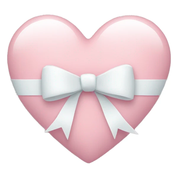 Pastel pink heart with white bow sticker