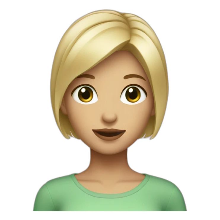 blond short hair girl with green eyes  sticker