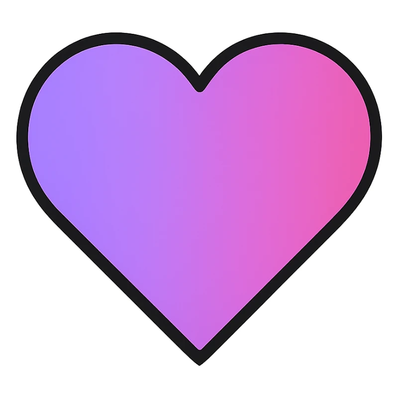 gradient heart icon blending lavender and fuchsia, modern icon style, clean lines, no text sticker