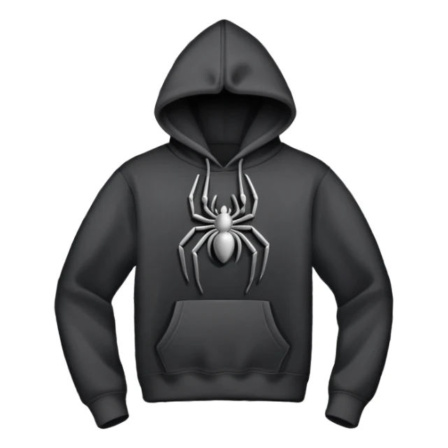 black hoodie with a grey spider web with no spider on it sticker