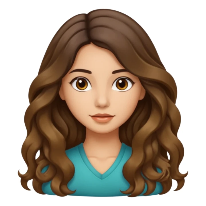 Morena com cabelo ondulado nas pontas  e de pele um pouco bronzeada cabelo grande raiz Lisa sticker