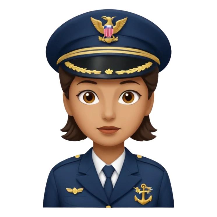 Female navy soldier, old face. sticker