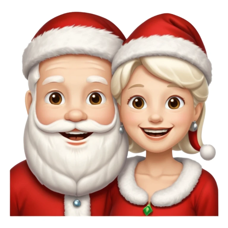SANTA Y MAMA CLAUSE SONRIENDO CON ORTODONCIA EN DIENTES sticker