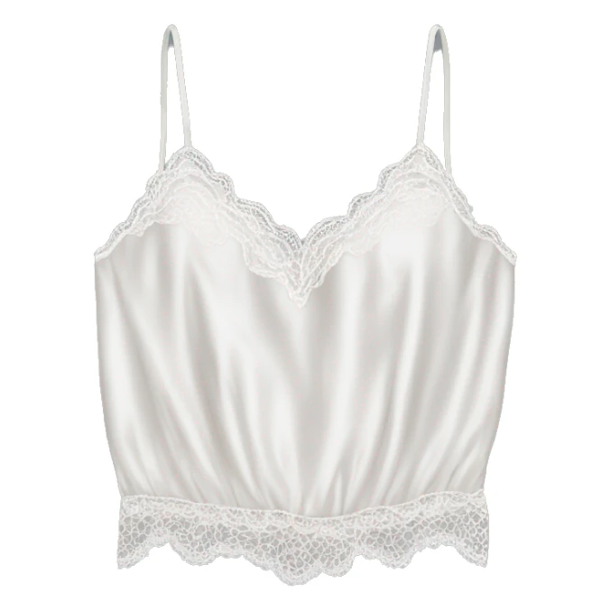 Realistic isolated white lace silk camisole.  sticker