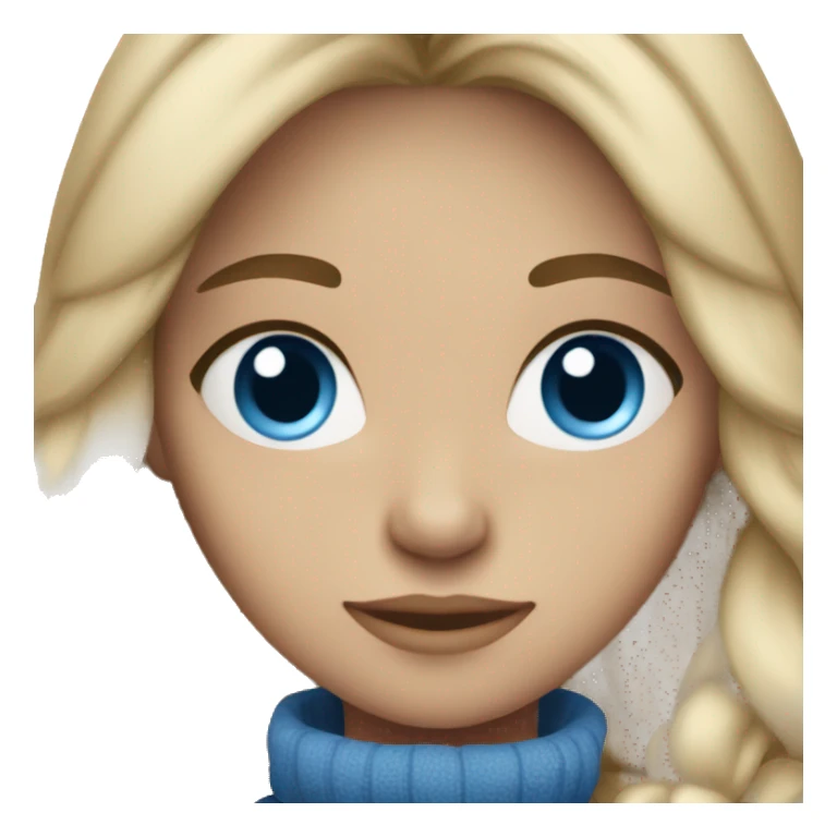 Cozy Girl Witz dark blond hair and blue eyes sticker