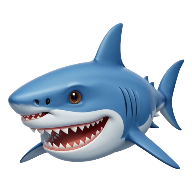 smiling shark, deep blue color, no shoes sticker