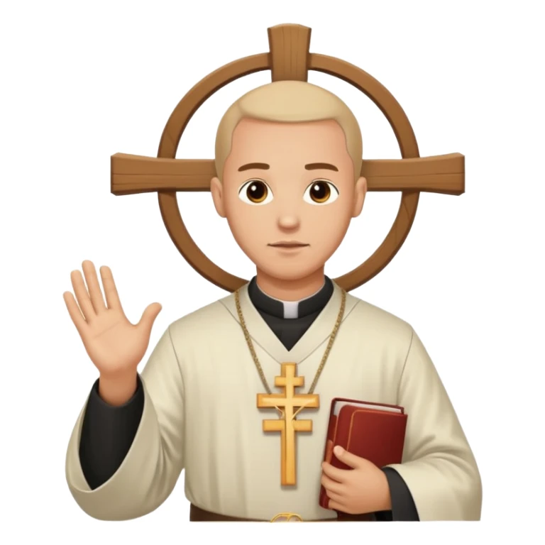 Orthodox Christian priest crossing himself with the movement of the Cross outlined sticker