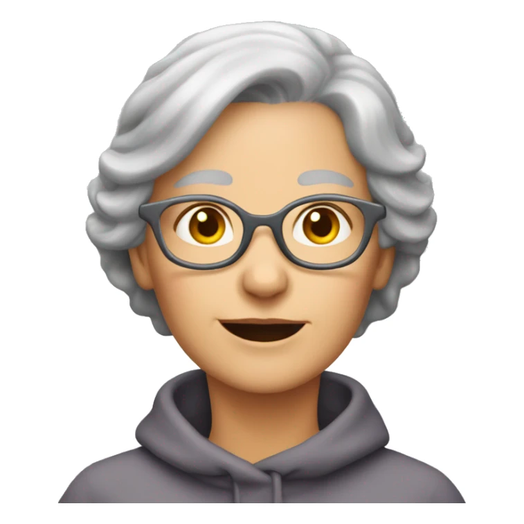 Grey haired lady aged 55 76 kg sticker