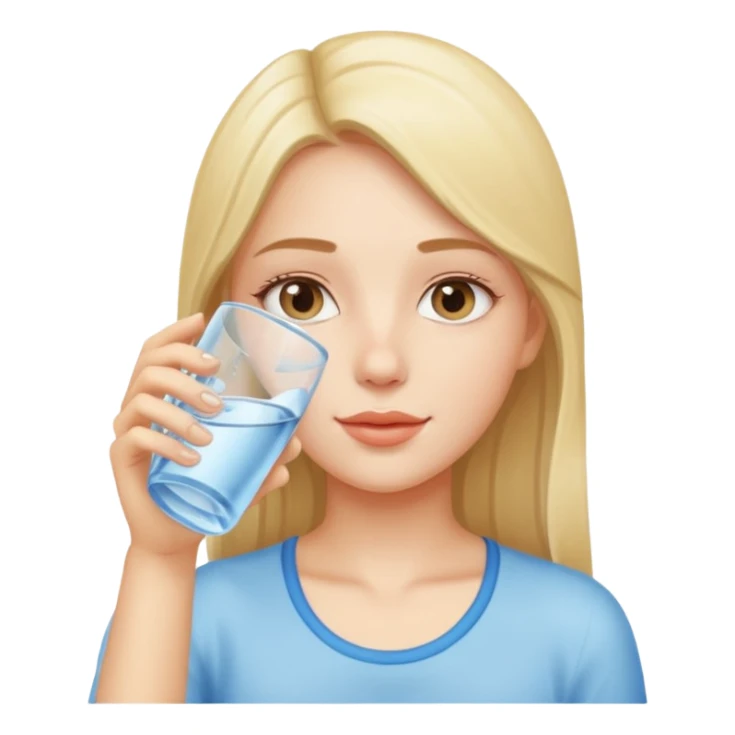 Beautiful girl drink water sticker