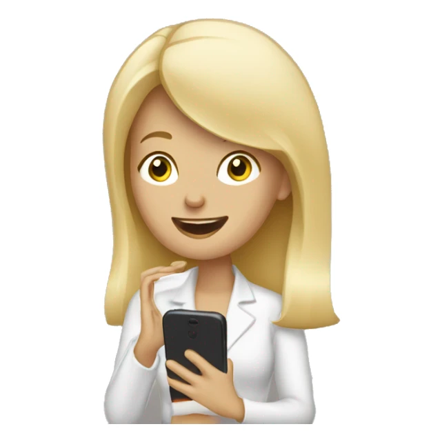 Blonde woman calling on cell phone sticker