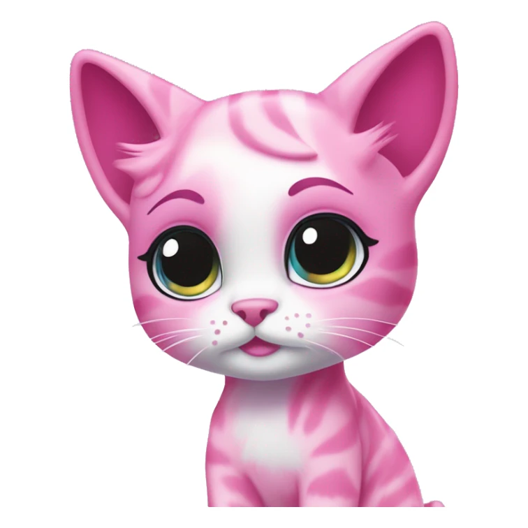 ethereal cute pink cat littlest pet shop lisa frank style sticker