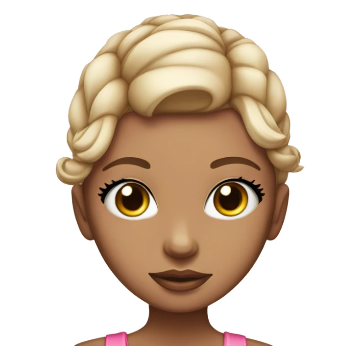 Girl with a pink bow in her hair and false eyelashes on her eyes sticker