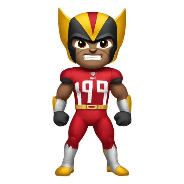 Wolverine in costume with 49ers colors sticker