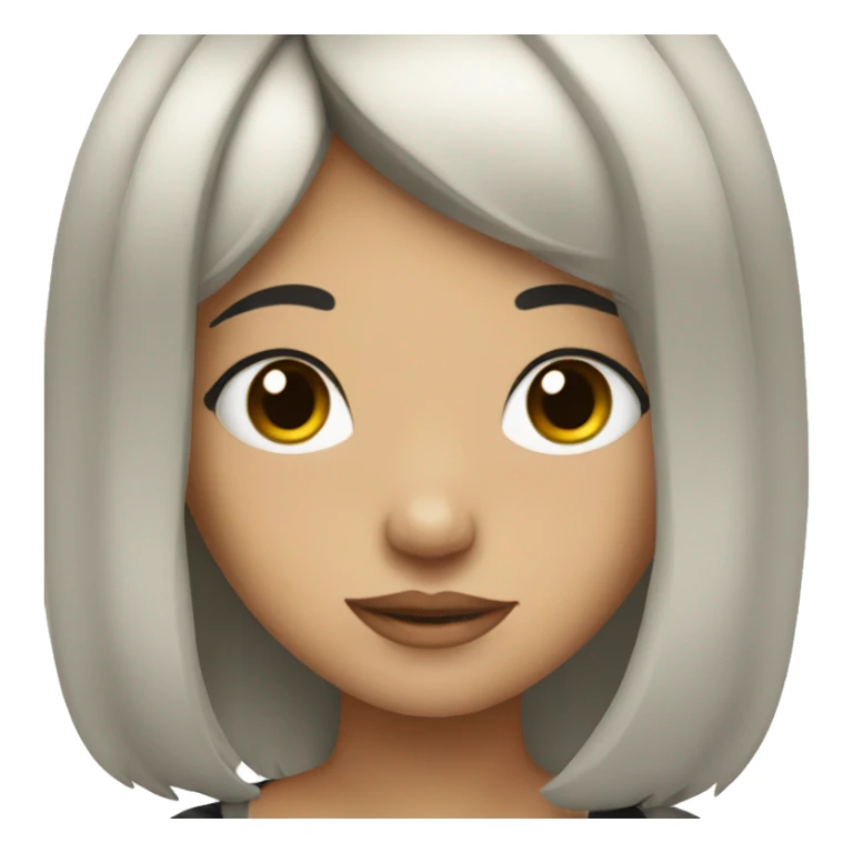 Cute girl with black hair and bangs  sticker