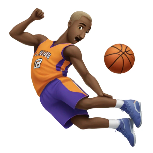 Basketball player falling sticker